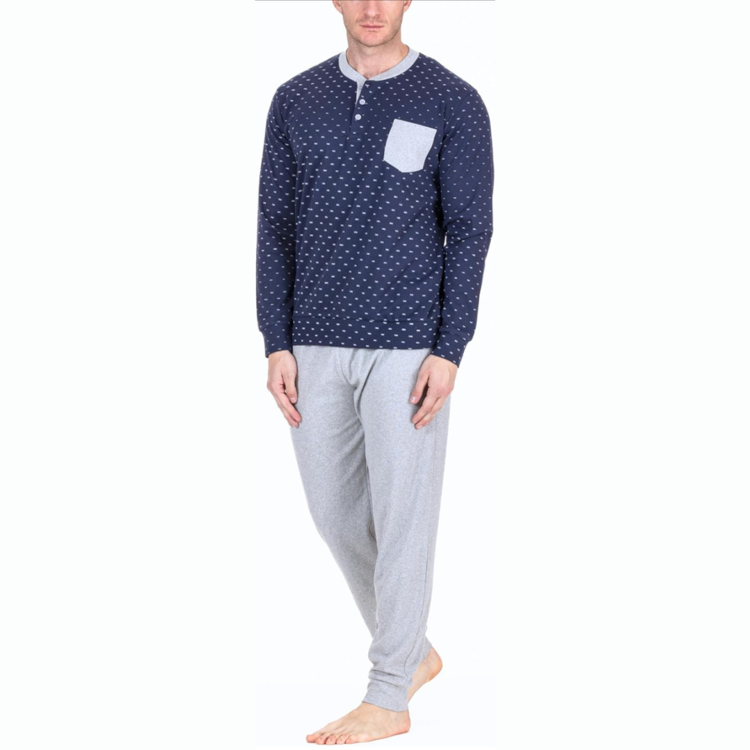 Pigiama Uomo Defonseca Cotone Leggero - Lungo, Primaverile, Taglie M-XXL, 100% Cotone - Foto 7