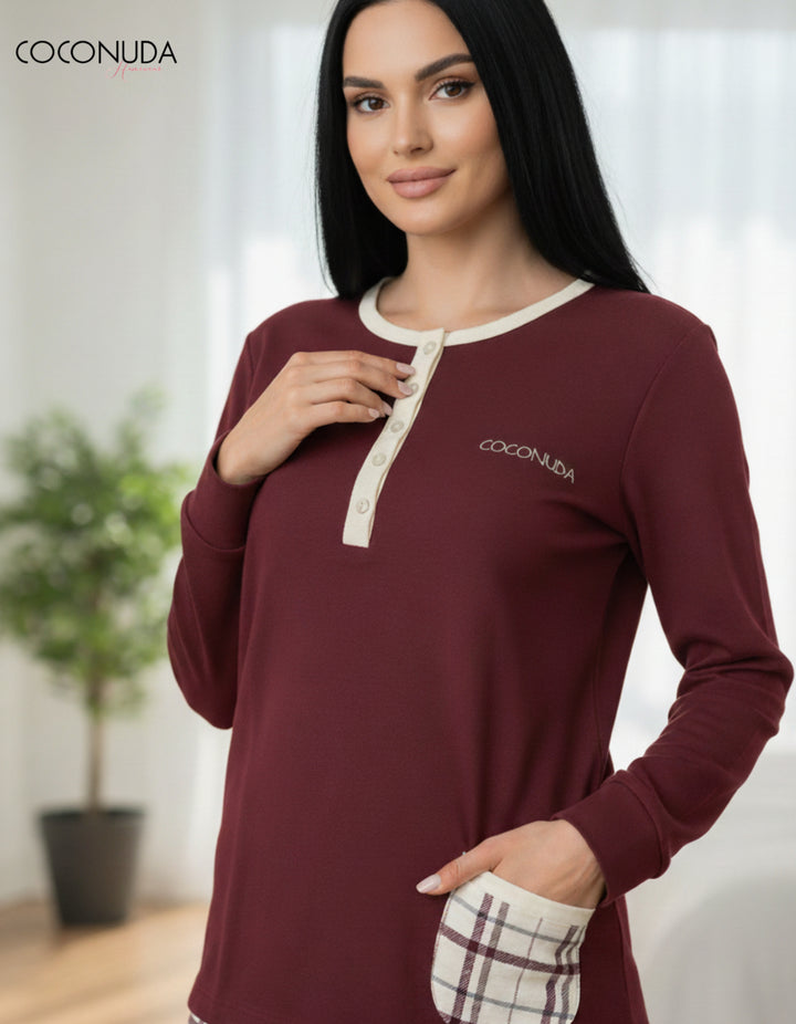 Coconuda | Pigiama Donna Invernale in Caldo Cotone Interlock
