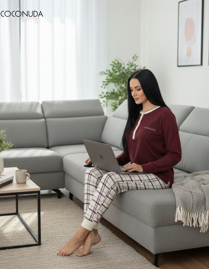 Coconuda | Pigiama Donna Invernale in Caldo Cotone Interlock