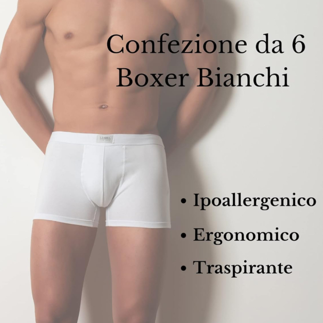 Liabel | 6 Boxer Uomo Cotone Elasticizzato Traspirante