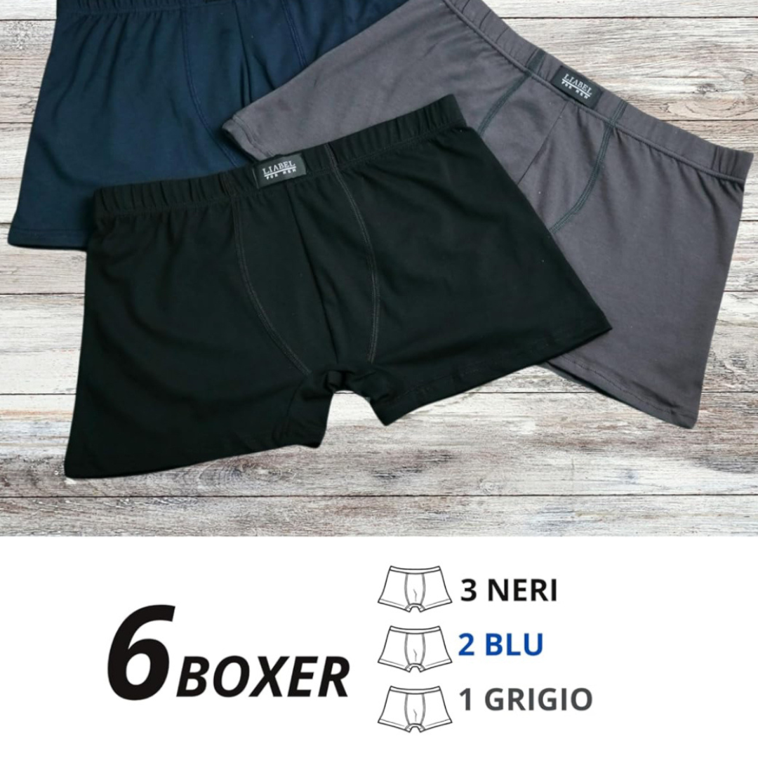 Liabel | 6 Boxer Uomo Cotone Elasticizzato