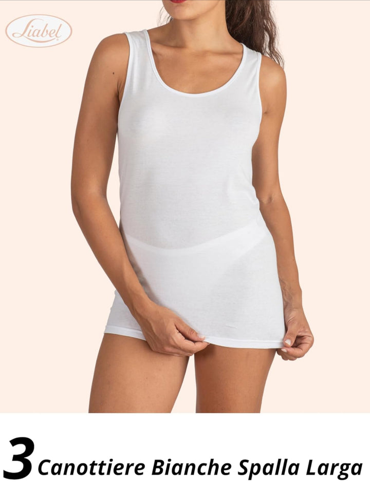 Liabel | 3 Canotte Donna in Cotone