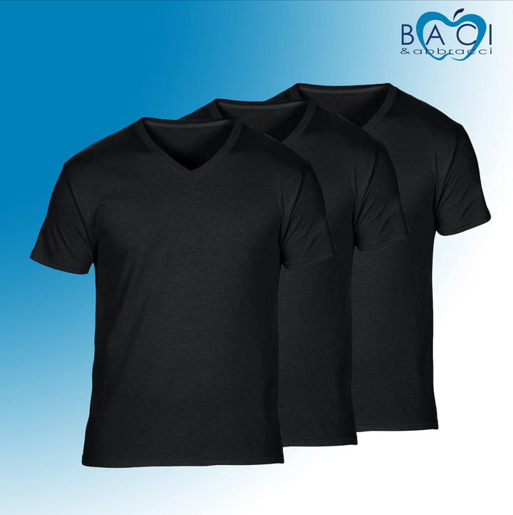 Baci e Abbracci | 3 Magliette Intime Uomo Cotone Elasticizzato