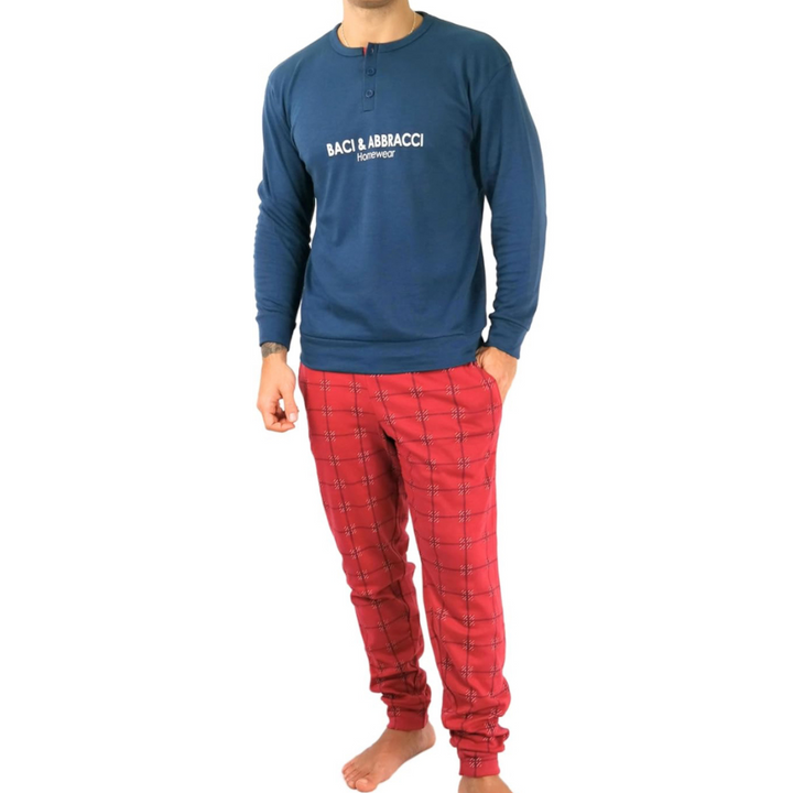 Baci & Abbracci | Pigiama Uomo Invernale in Caldo Cotone Interlock