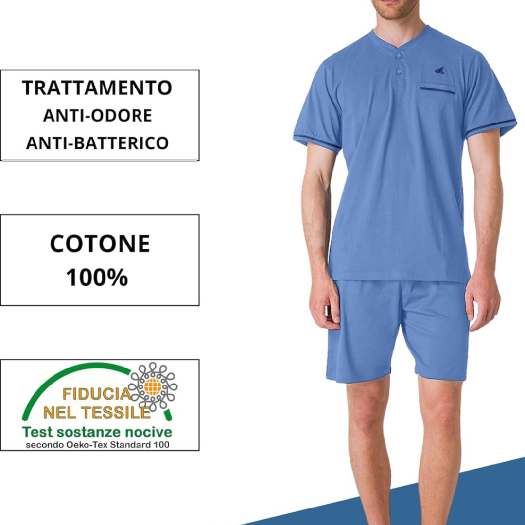Liabel | Pigiama Corto Uomo Cotone Leggero