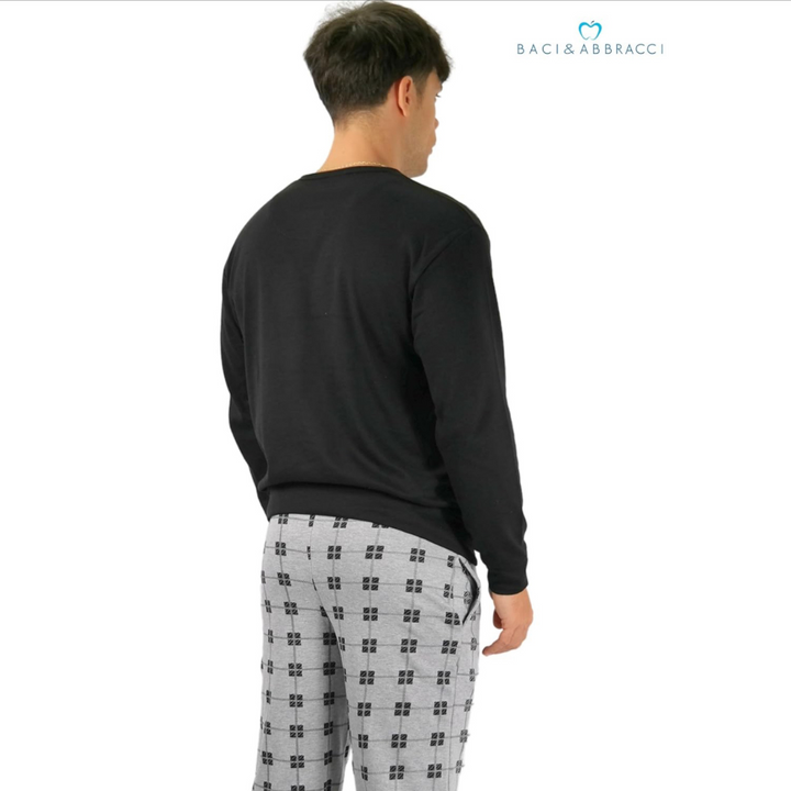 Baci & Abbracci | Pigiama Uomo Invernale in Caldo Cotone Interlock