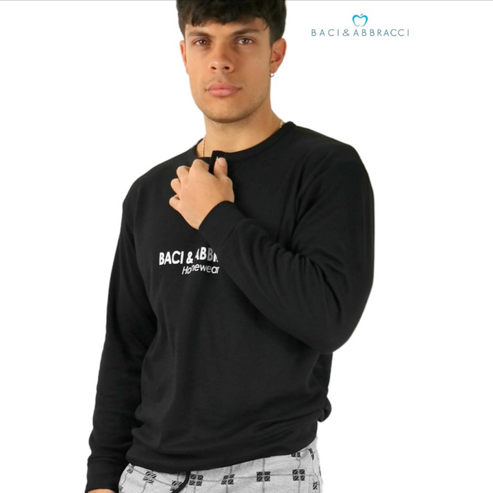 Baci & Abbracci | Pigiama Uomo Invernale in Caldo Cotone Interlock