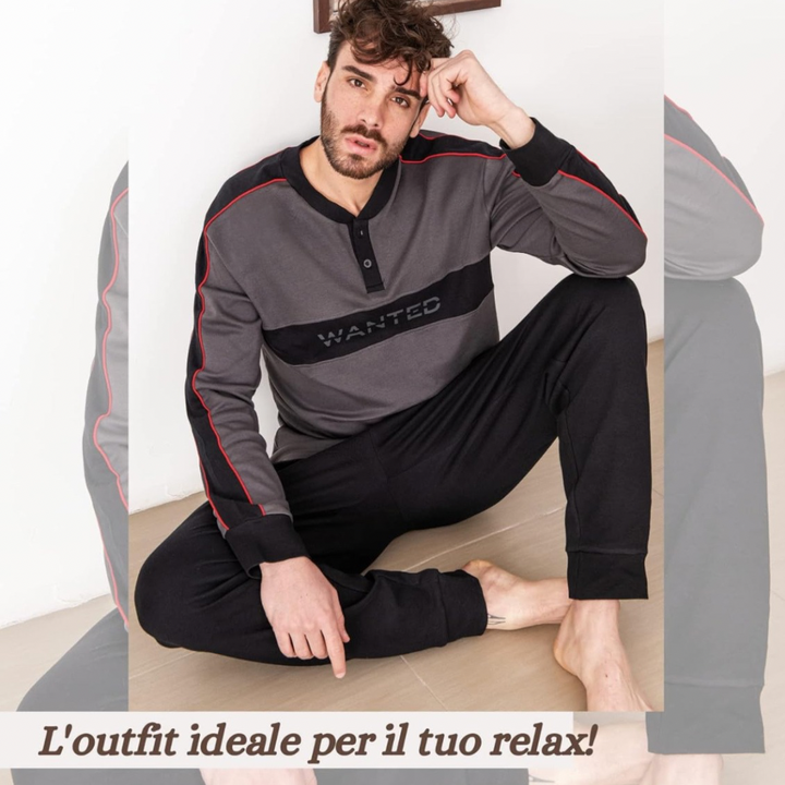 Wanted | Pigiama Uomo Invernale in Caldo Cotone Interlock